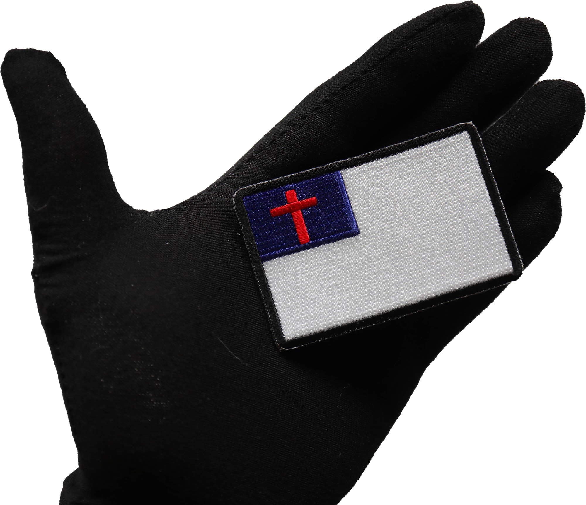 Christian Flag Patch with Black Borders - Perfect for Jackets, Bags ( 3x2 inches )